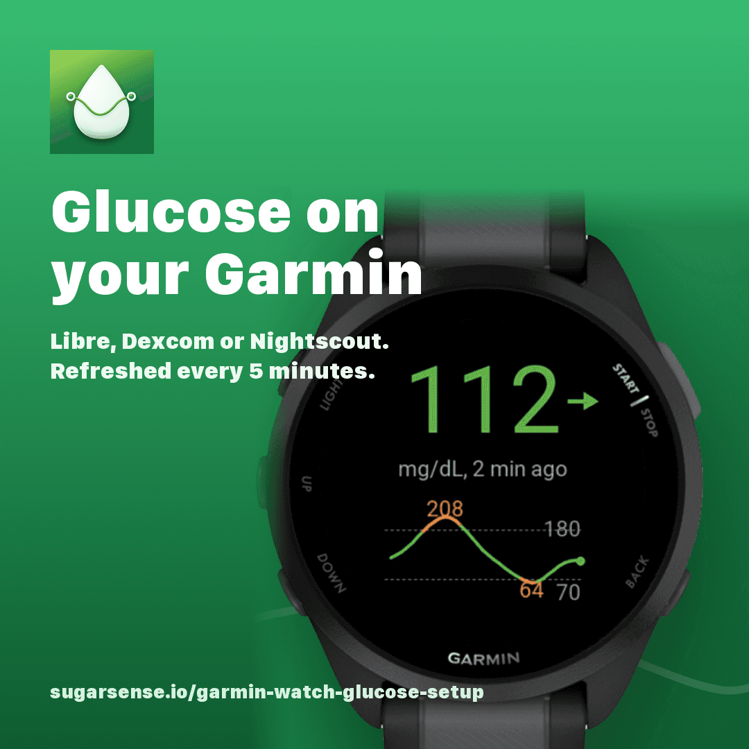 Sugar Sense Brings Live CGM Glucose Data to 140+ Garmin Watches