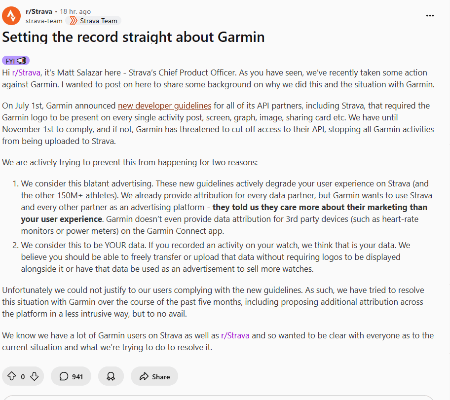 Strava vs Garmin: What the Platform Row Means for Athletes